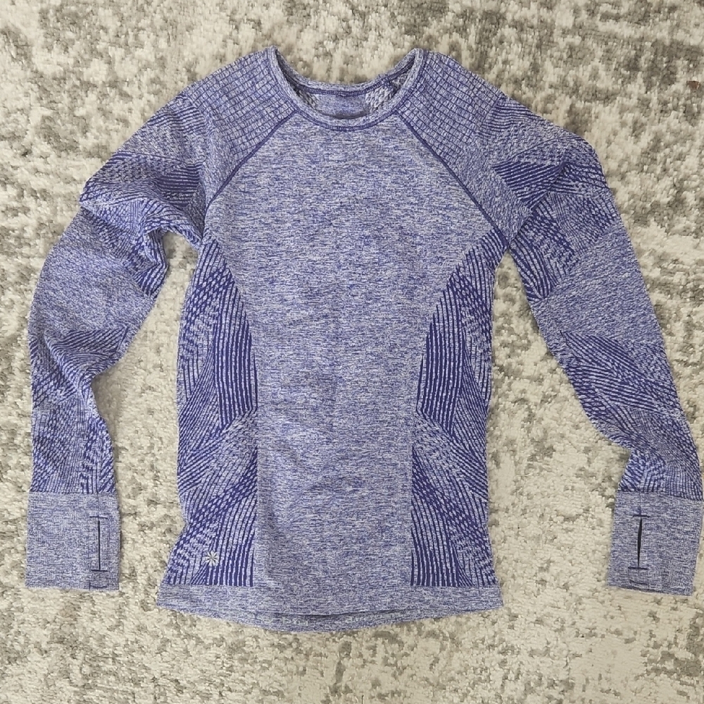 Athleta Purple Heathered Long Sleeve Top